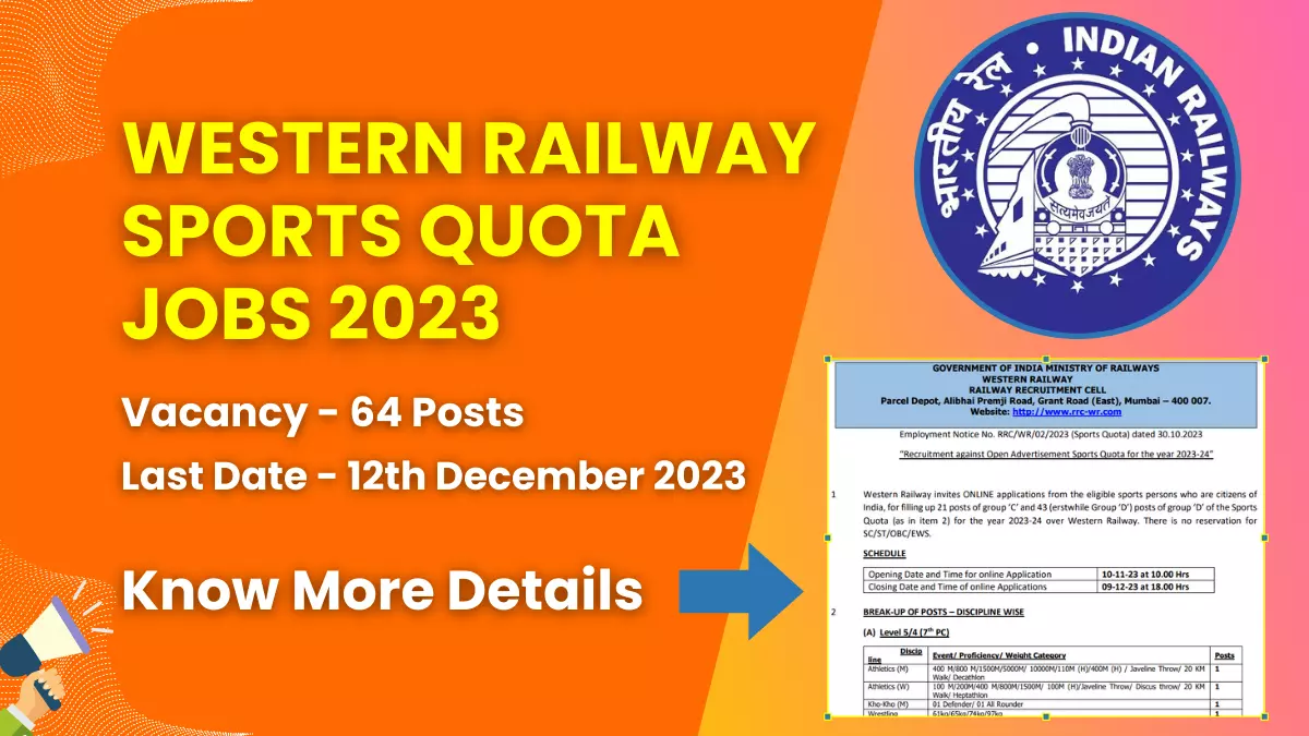 Western Railway Sports Quota Jobs 2023