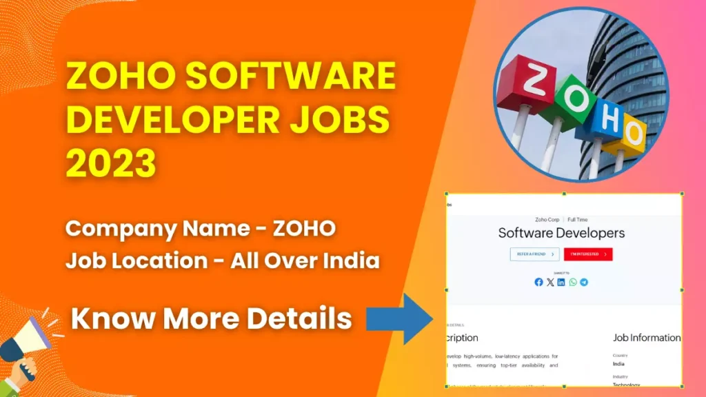 ZOHO Software Developer Jobs 2023