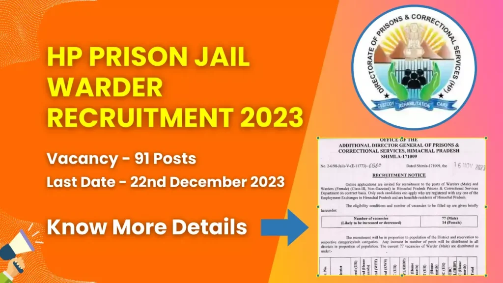 HP Prison Jail Warder Recruitment 2023