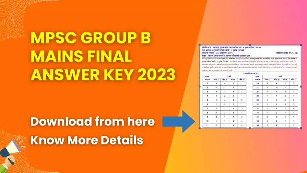 MPSC Group B Mains Final Answer Key 2023