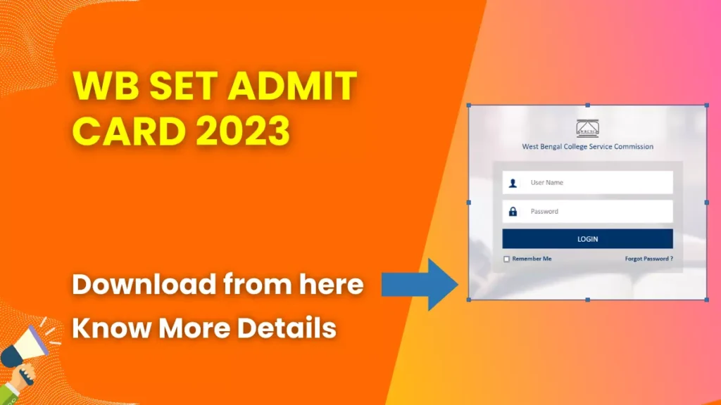 WB SET Admit Card 2023