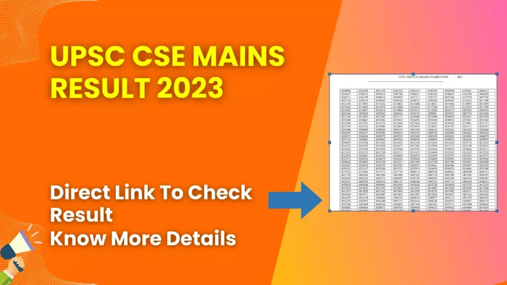UPSC CSE Mains Result 2023