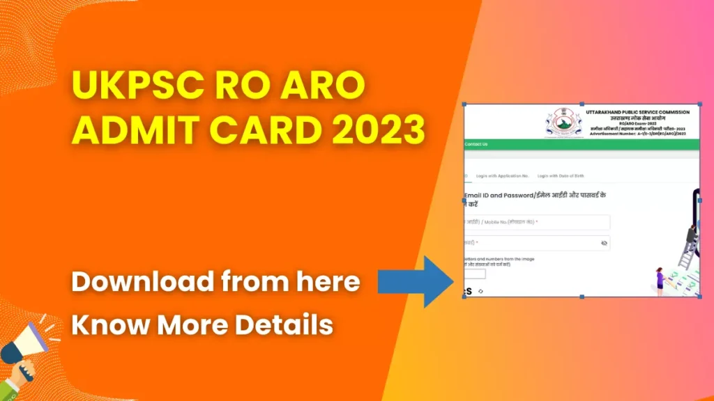 UKPSC RO ARO Admit Card 2023