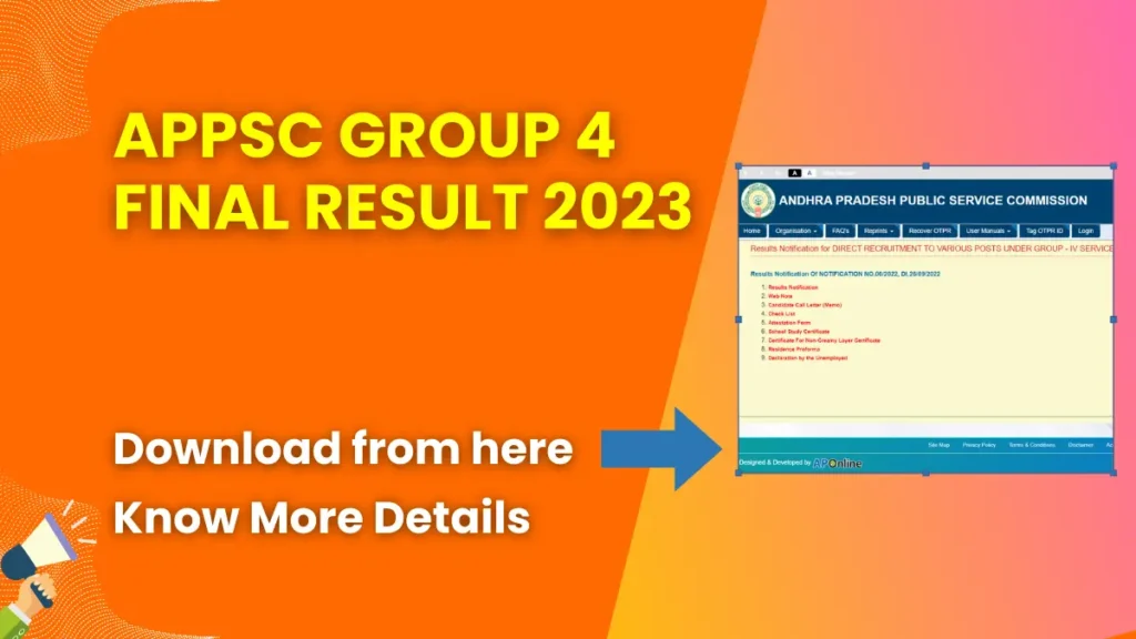 APPSC Group 4 Final Result 2023