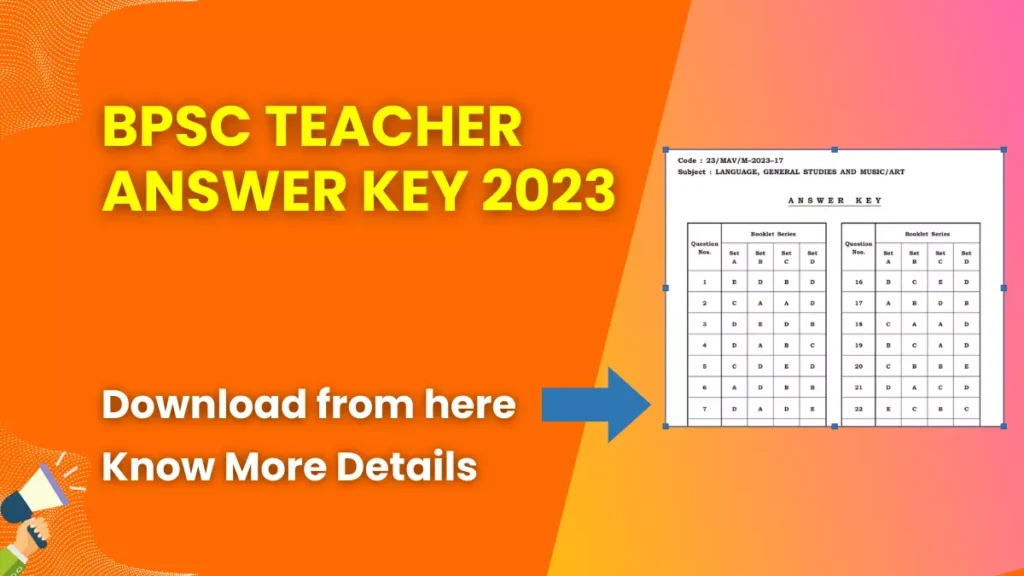 BPSC Teacher Answer Key 2023