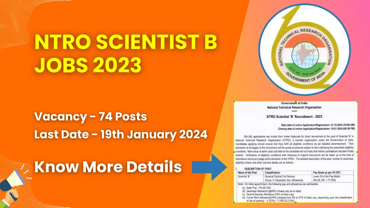 NTRO Scientist B Jobs 2023