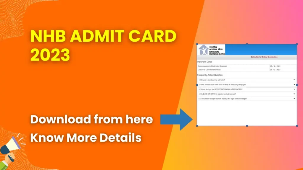 NHB Admit Card 2023