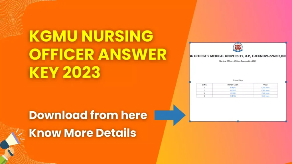 KGMU Nursing Officer Answer Key 2023