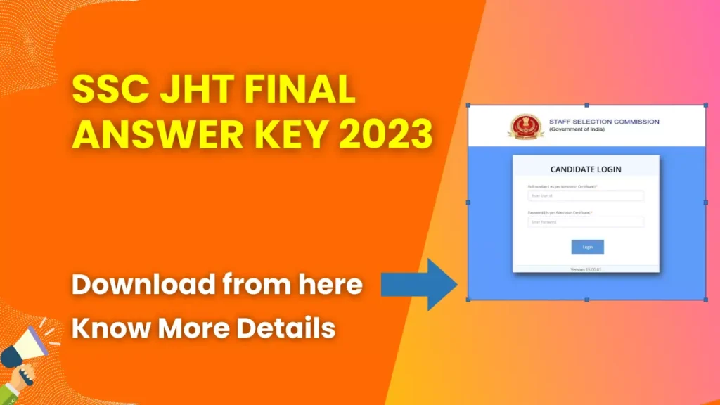 SSC JHT Final Answer Key 2023