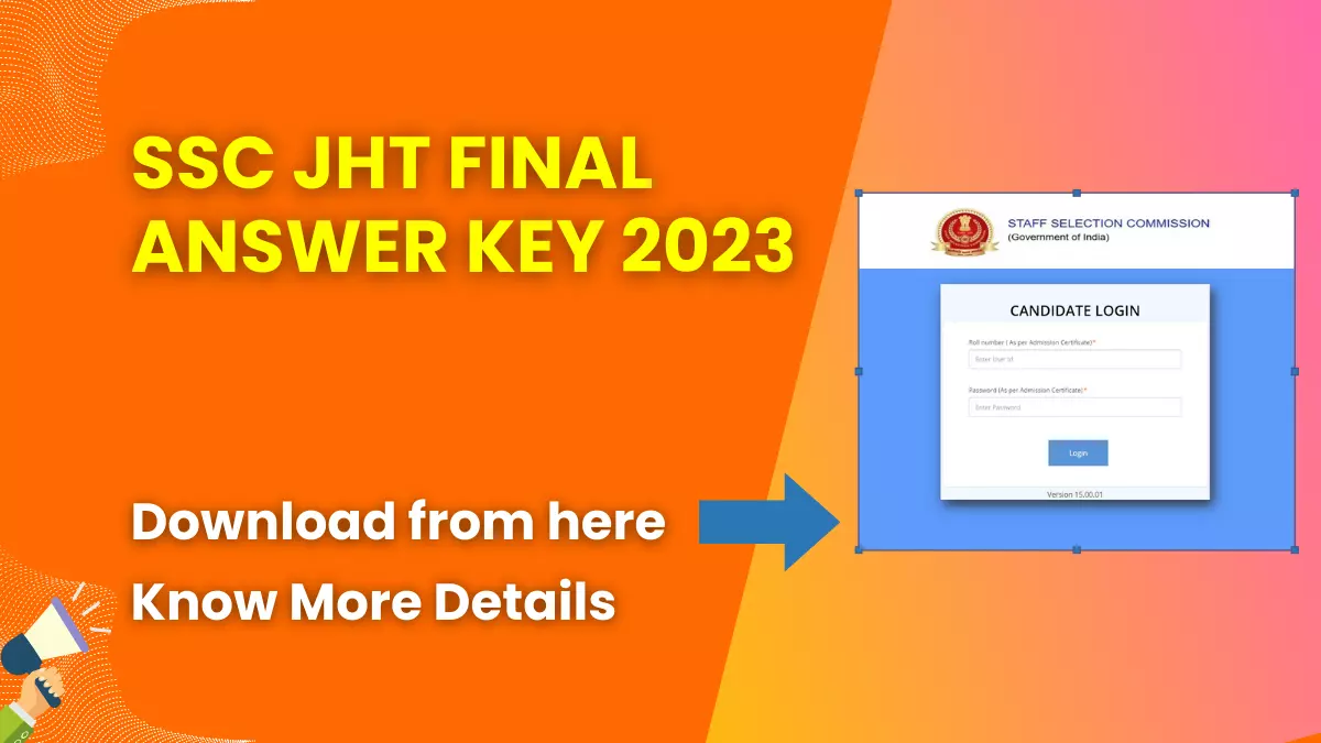 SSC JHT Final Answer Key 2023