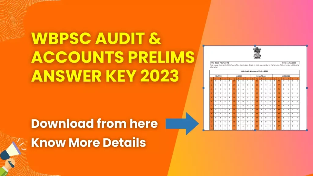 WBPSC Audit & Accounts Prelims Answer Key 2023