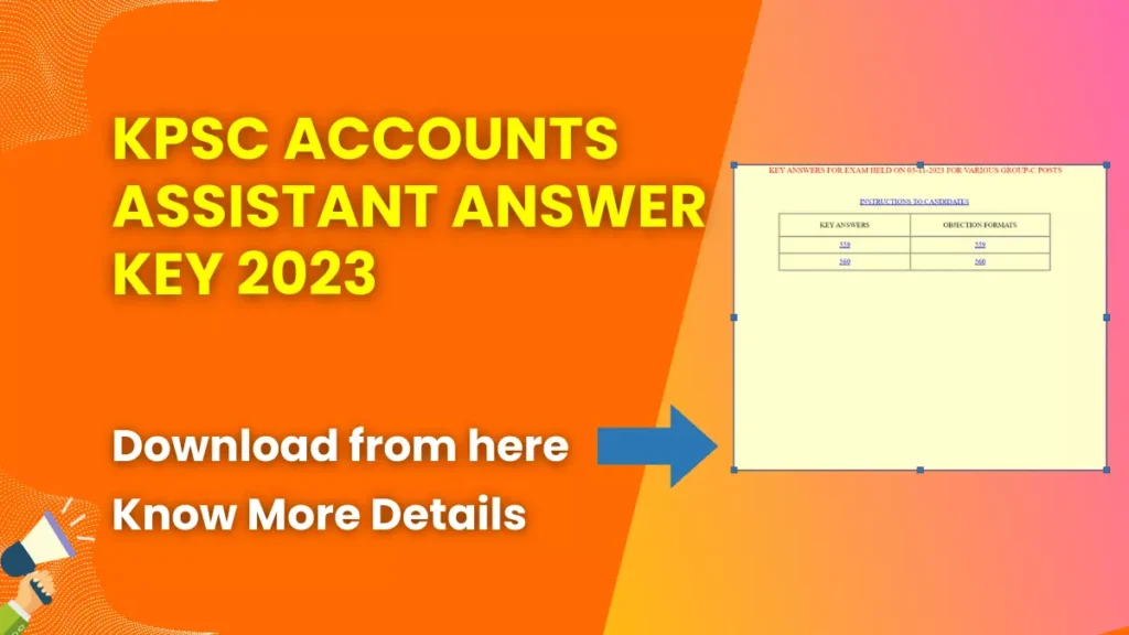 KPSC Accounts Assistant Answer Key 2023