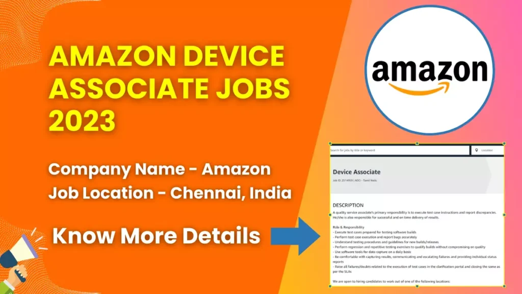 Amazon Device Associate Jobs 2023