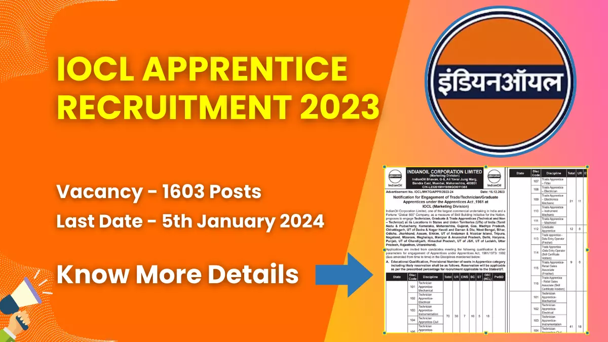 IOCL Apprentice Recruitment 2023