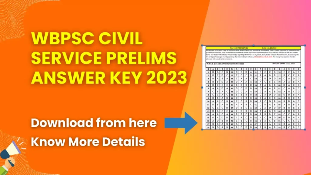 WBPSC Civil Service Prelims Answer Key 2023