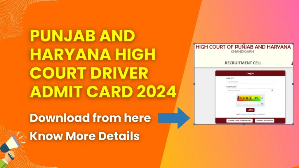 Punjab And Haryana High Court Driver Admit Card 2024