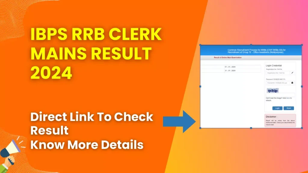 IBPS RRB Clerk Mains Result 2024