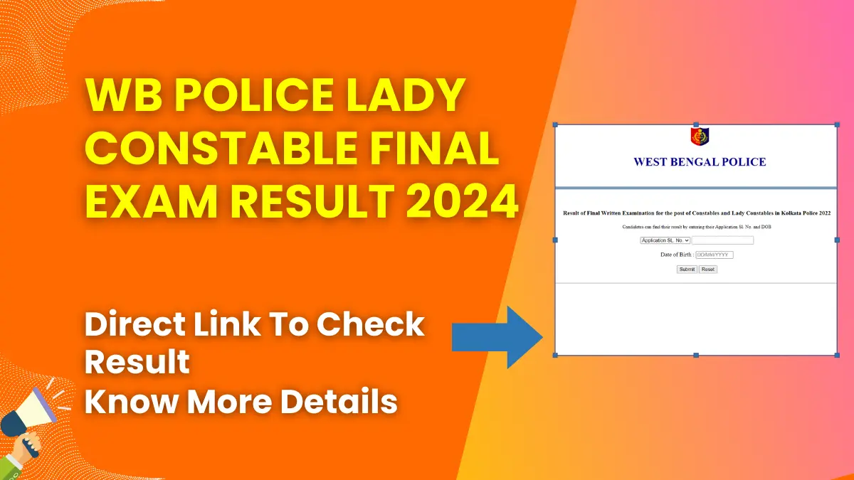WB Police Lady Constable Final Exam Result 2024