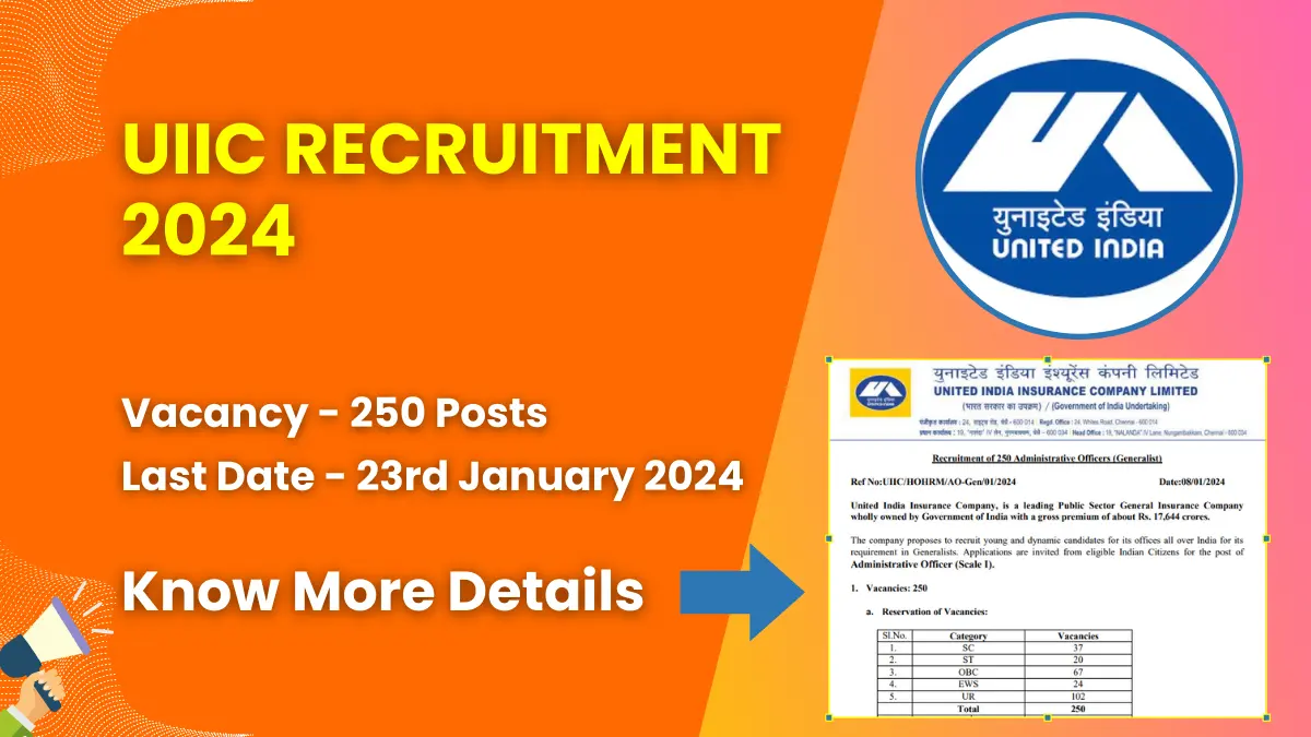 UIIC Recruitment 2024 for 250 Posts | Check Eligibility, How to Apply, and More 1 UIIC Recruitment 2024