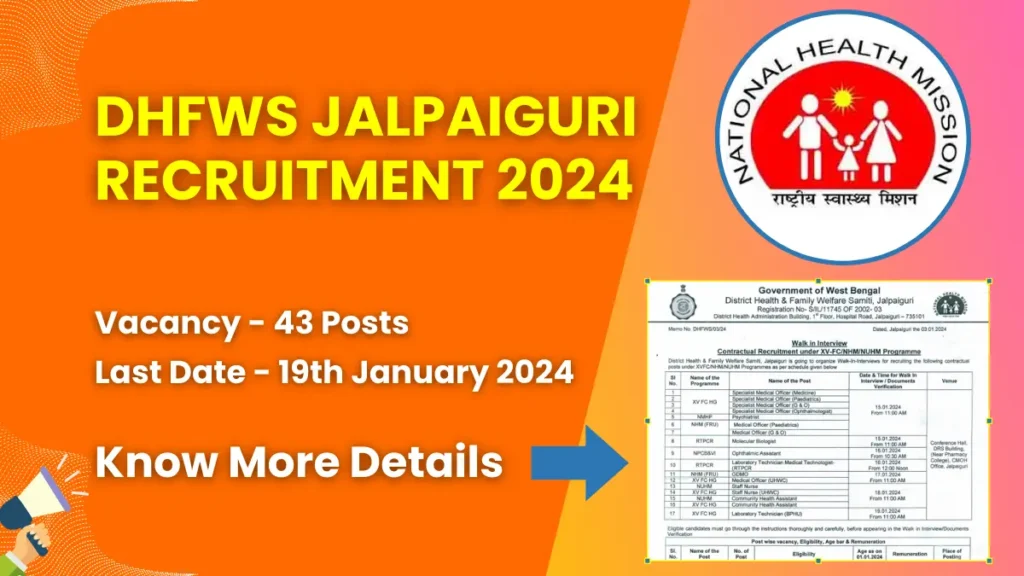 DHFWS Jalpaiguri Recruitment 2024