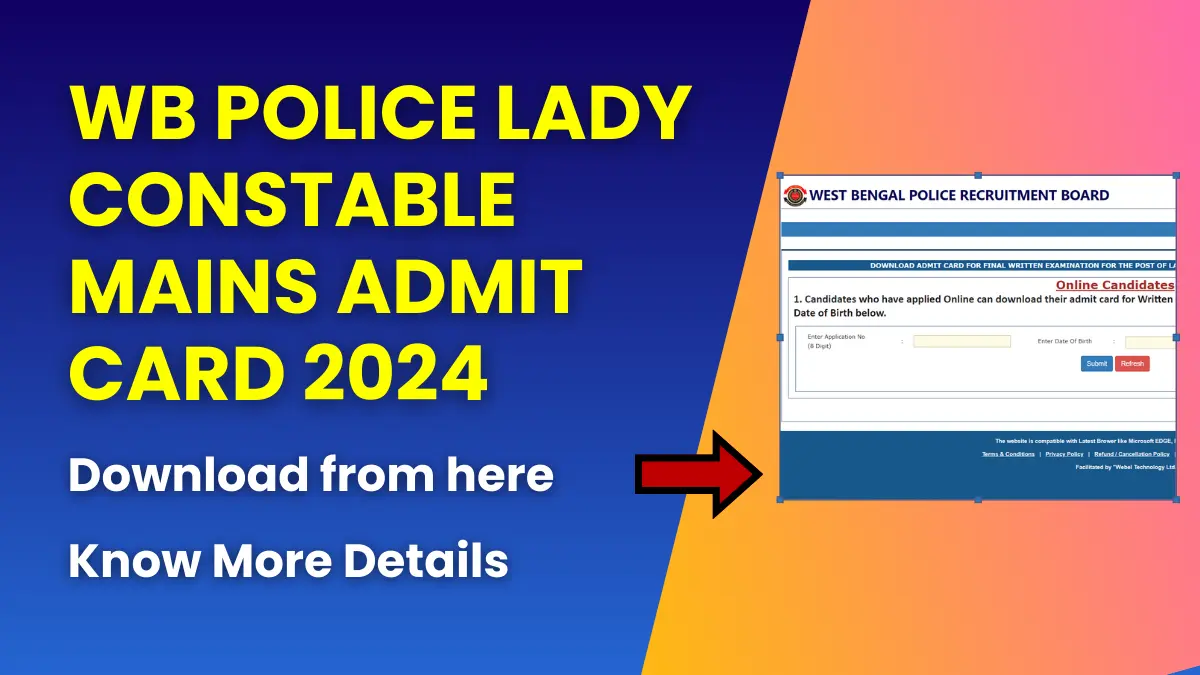WB Police Lady Constable Mains Admit Card 2024