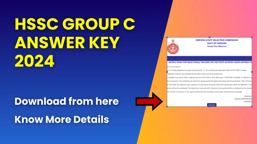 HSSC Group C Answer Key 2024