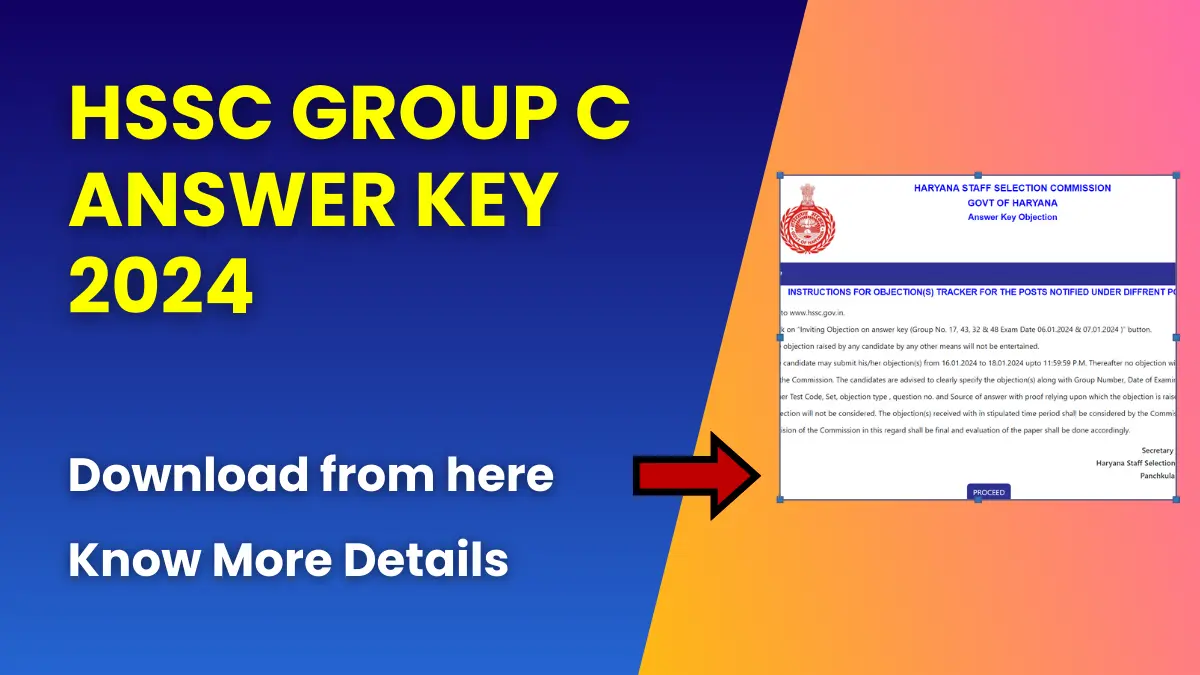 HSSC Group C Answer Key 2024
