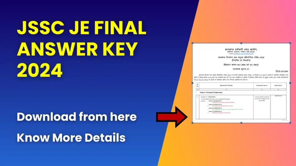 JSSC JE Final Answer Key 2024