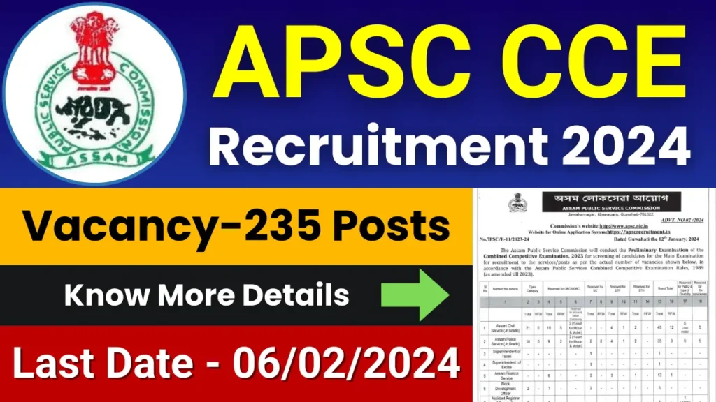 APSC CCE Recruitment 2024
