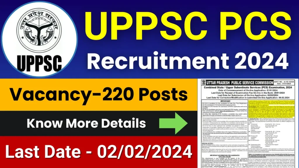 UPPSC PCS Recruitment 2024