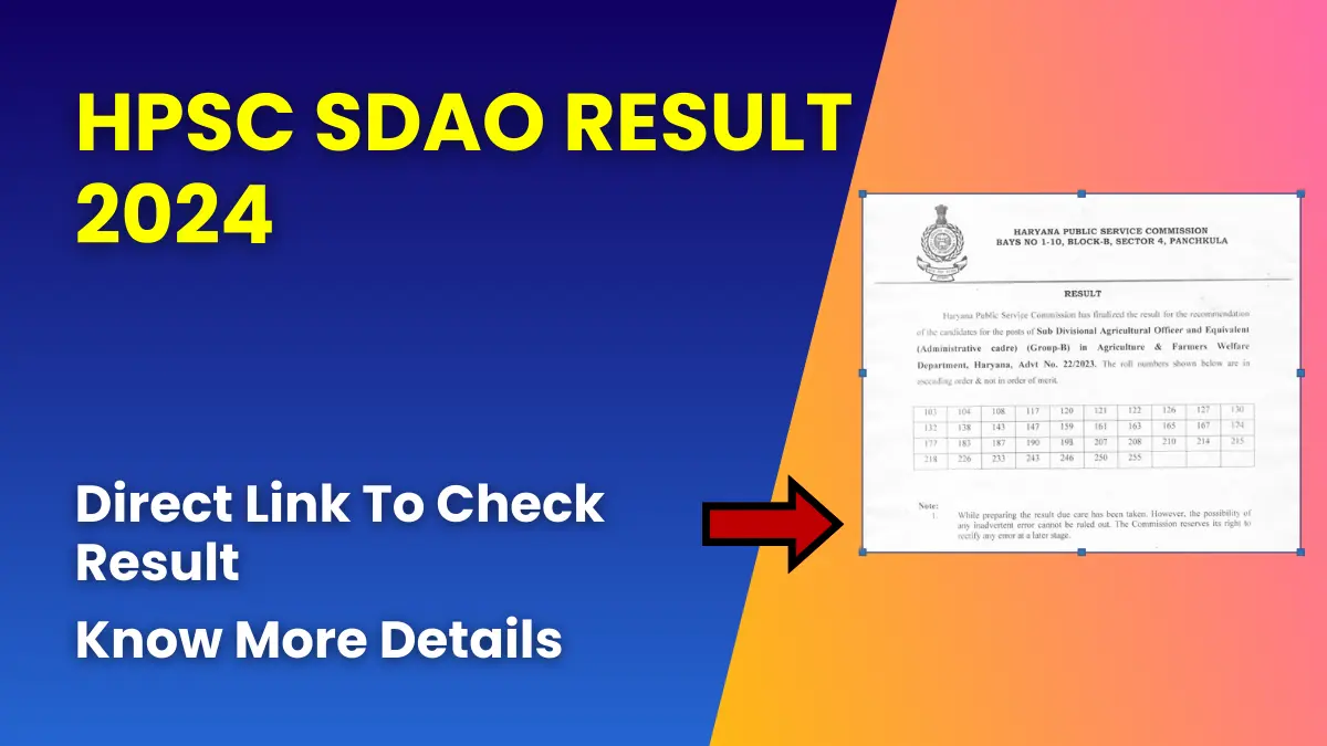 HPSC SDAO Result 2024