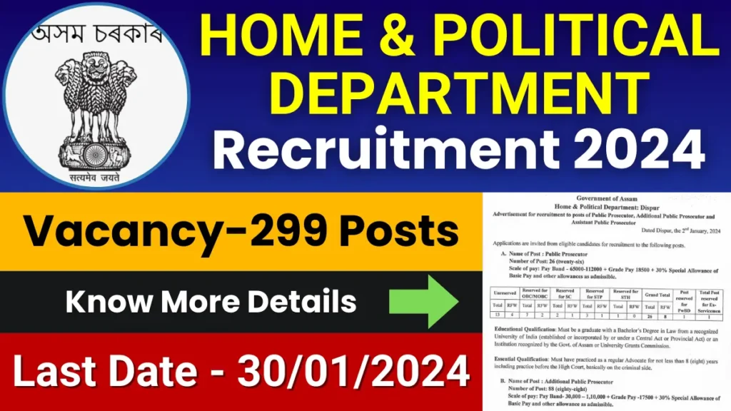 Home and Political Department Assam Jobs 2024