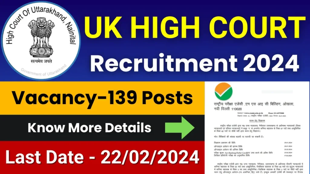 Uttarakhand High Court Recruitment 2024