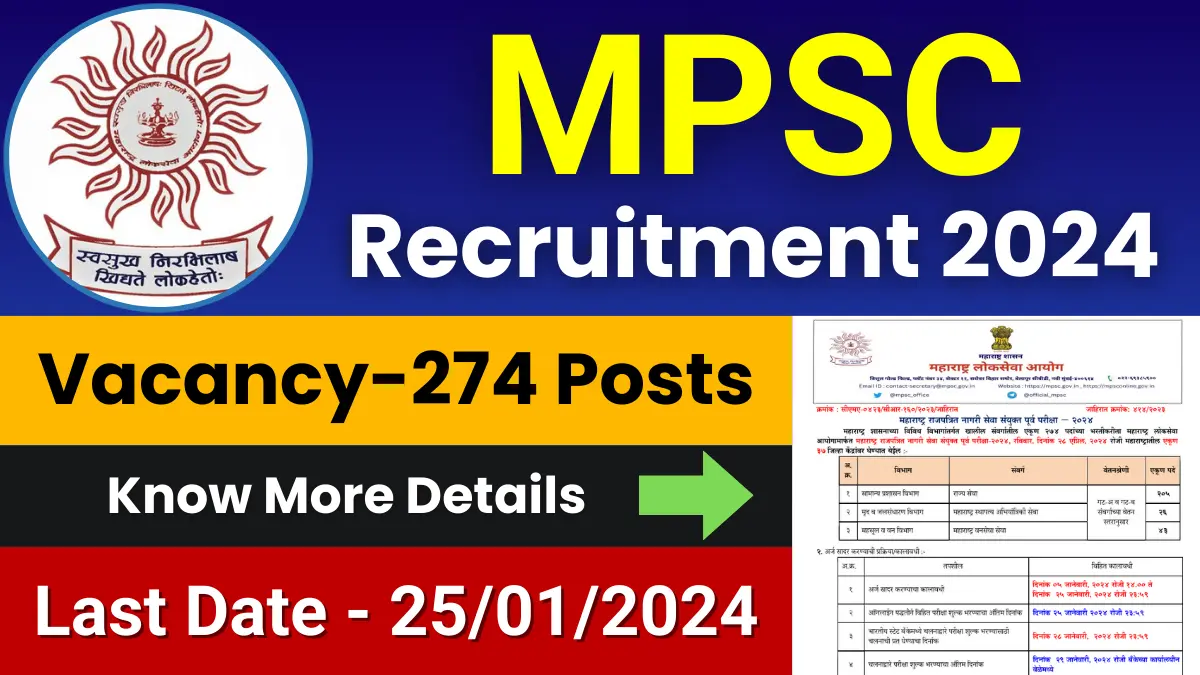 MPSC Rajyaseva Jobs 2024 for 274 Posts | Check Eligibility, How to Apply, and More 1 MPSC Rajyaseva Jobs 2024