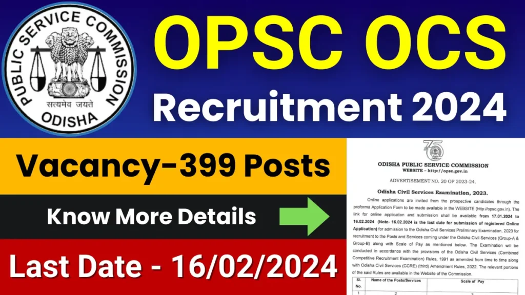 OPSC OCS Jobs 2024