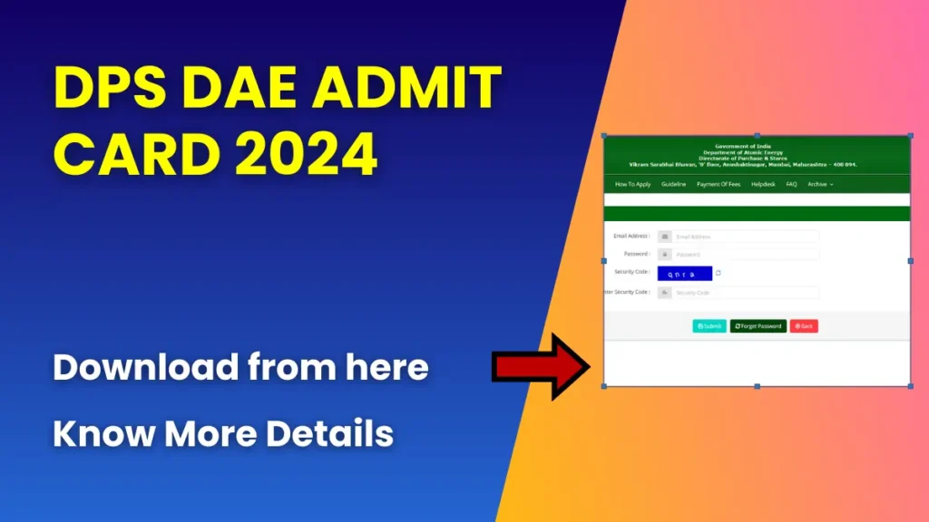 DPS DAE Admit Card 2024