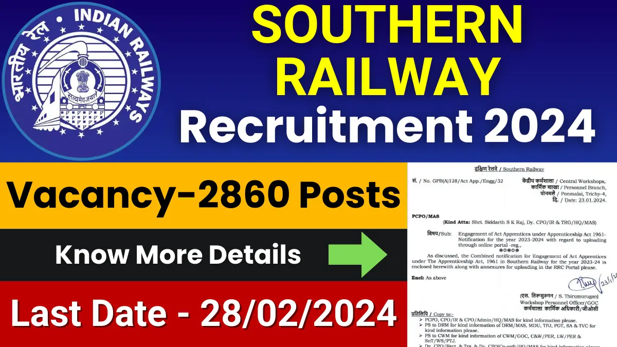 Southern Railway Apprentice Jobs 2024