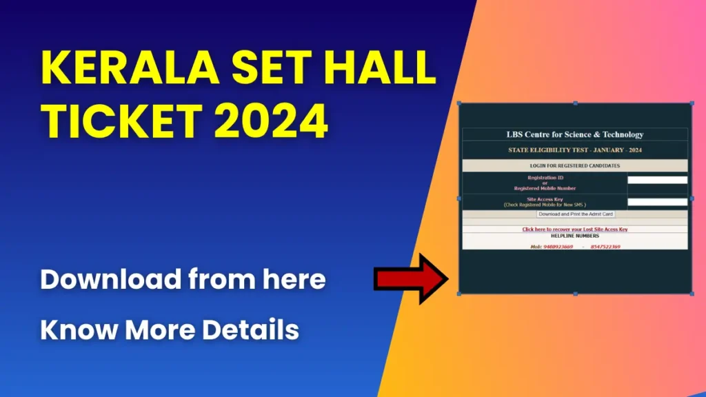 Kerala SET Hall Ticket 2024