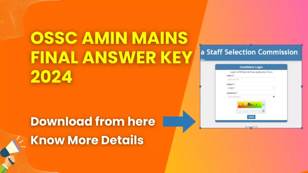 OSSC Amin Mains Final Answer Key 2024