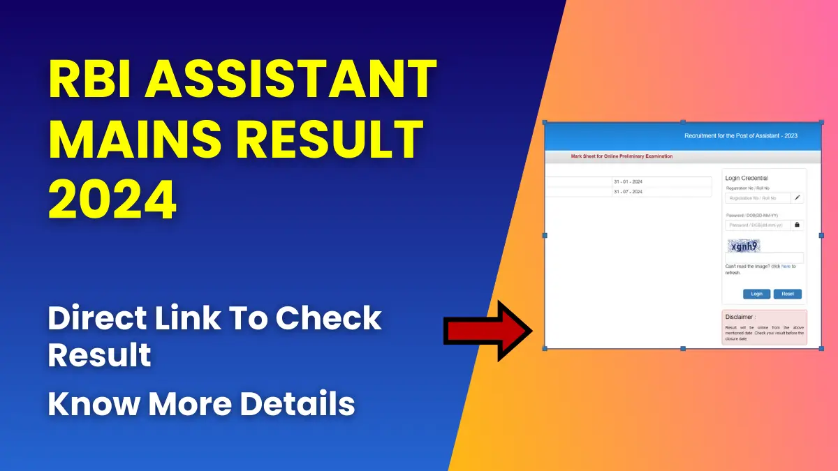 RBI Assistant Mains Result 2024 (Released) | Direct Link To Check Result
