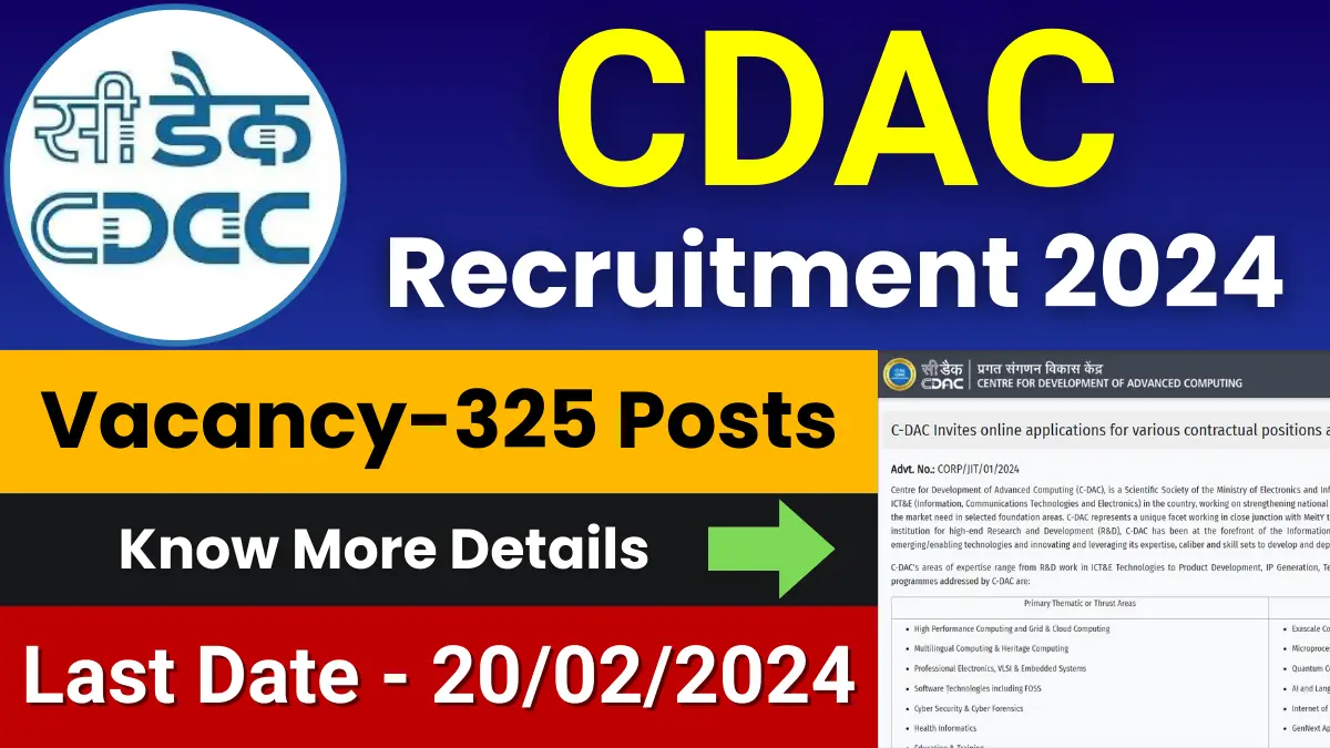 CDAC Project Engineer Jobs 2024