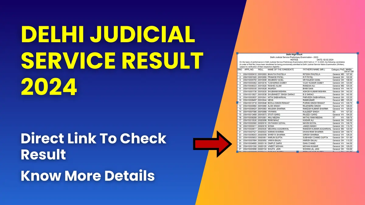 Delhi Judicial Service Result 2024