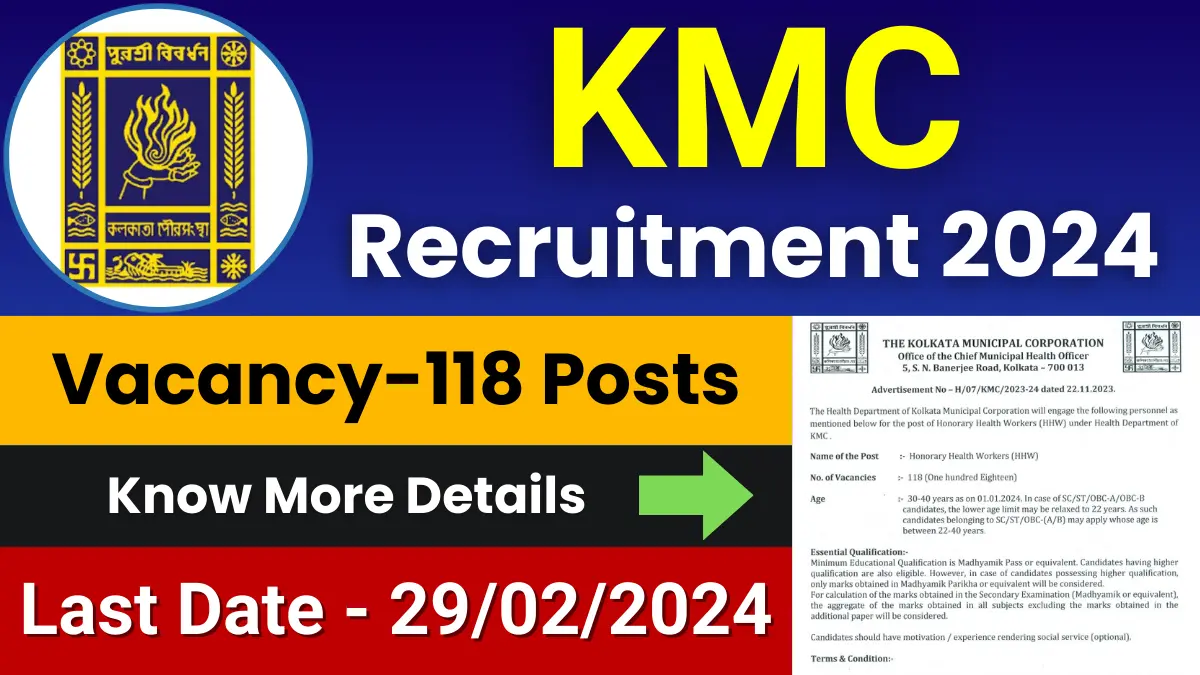 KMC Recruitment 2024