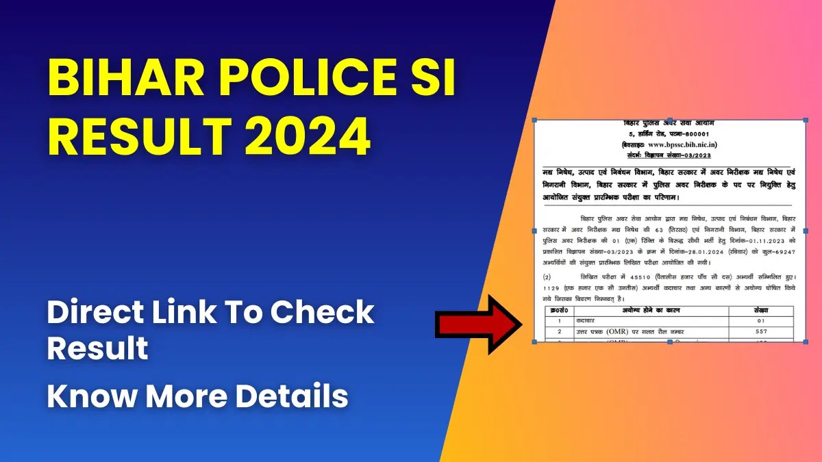Bihar Police SI Result 2024