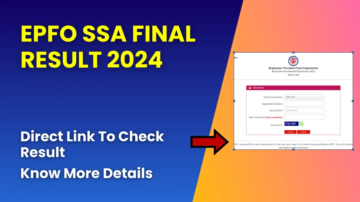 EPFO SSA Final Result 2024