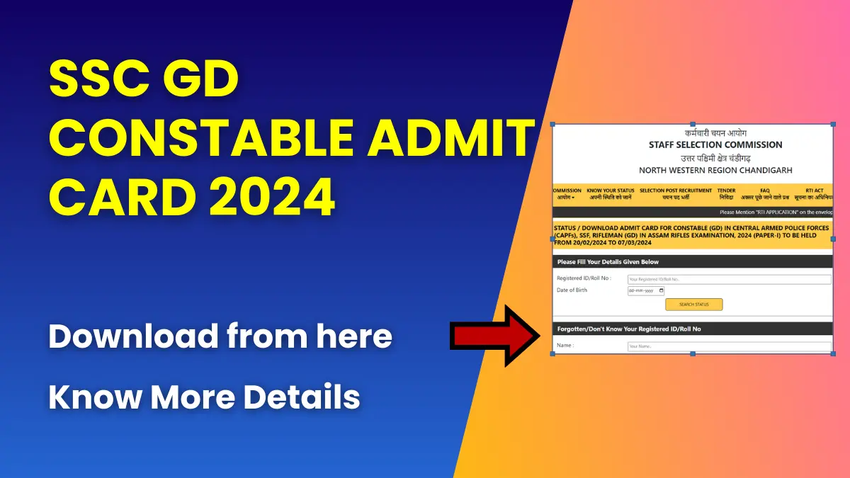 SSC GD Constable Admit Card 2024