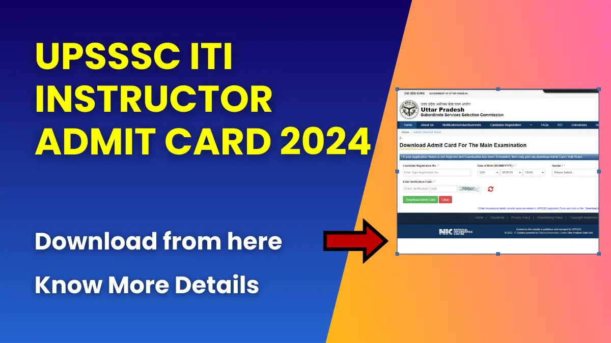 UPSSSC ITI Instructor Admit Card 2024