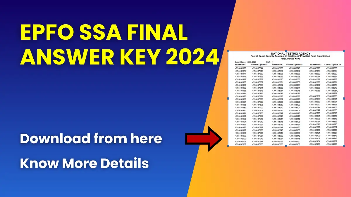 EPFO SSA Final Answer Key 2024