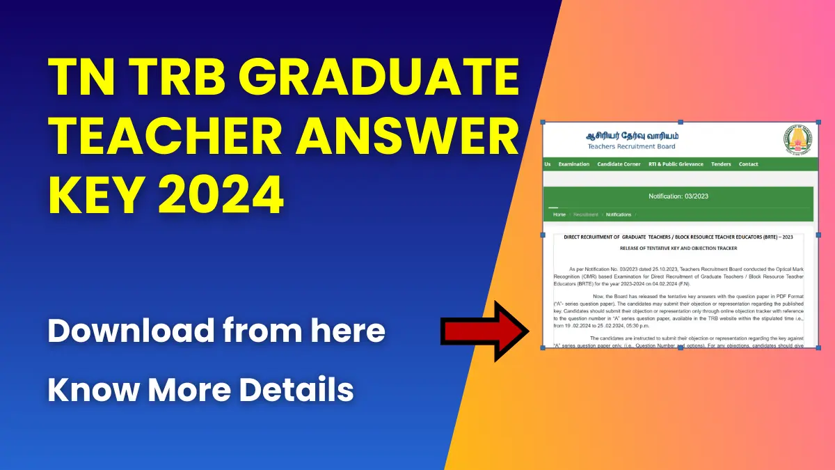 TN TRB Graduate Teacher Answer Key 2024