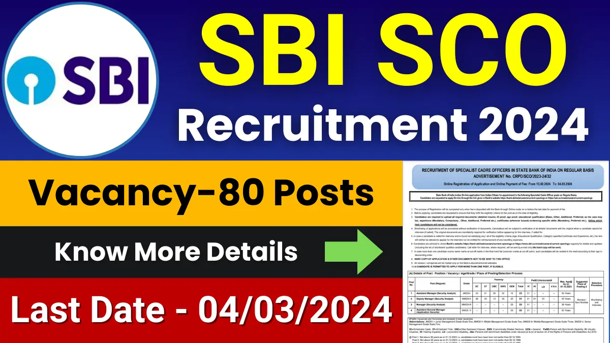 SBI SCO Recruitment 2024